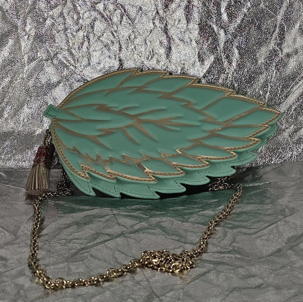 This is a Kate Spade New York Full Plume Mint Leaf Crossbody bag